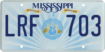 MS license plate LRF703