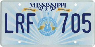 MS license plate LRF705