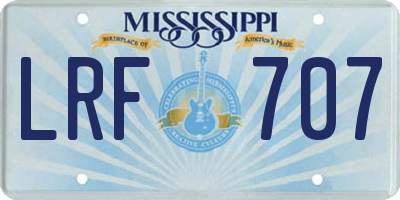 MS license plate LRF707