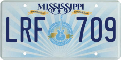MS license plate LRF709