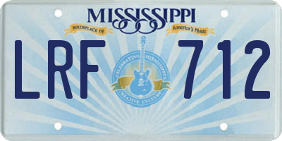 MS license plate LRF712
