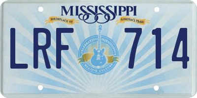 MS license plate LRF714