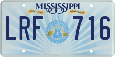 MS license plate LRF716