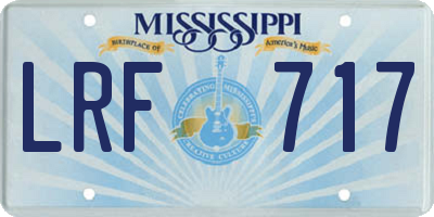 MS license plate LRF717