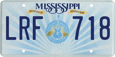 MS license plate LRF718