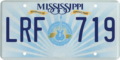 MS license plate LRF719