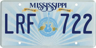 MS license plate LRF722