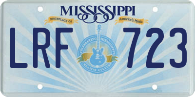 MS license plate LRF723