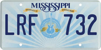MS license plate LRF732