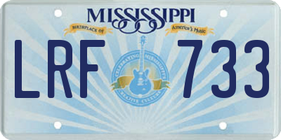 MS license plate LRF733