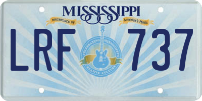 MS license plate LRF737