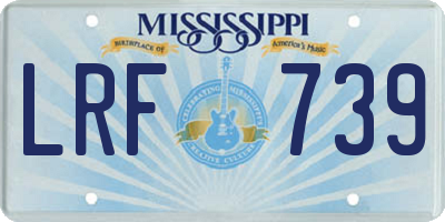 MS license plate LRF739