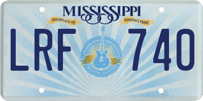 MS license plate LRF740