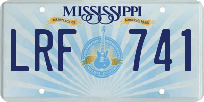 MS license plate LRF741