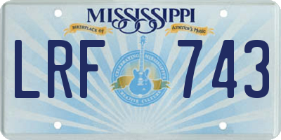 MS license plate LRF743