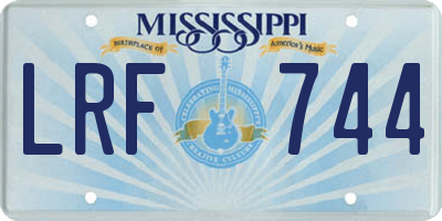MS license plate LRF744