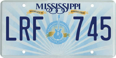 MS license plate LRF745
