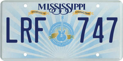 MS license plate LRF747