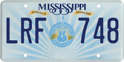 MS license plate LRF748
