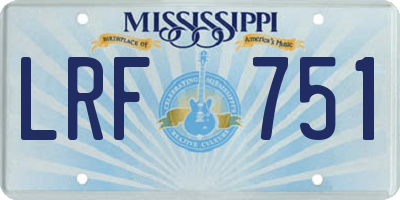 MS license plate LRF751
