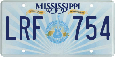 MS license plate LRF754