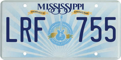 MS license plate LRF755