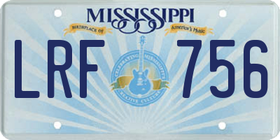 MS license plate LRF756