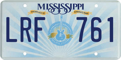 MS license plate LRF761