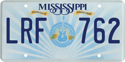 MS license plate LRF762