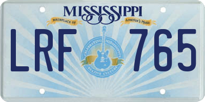 MS license plate LRF765