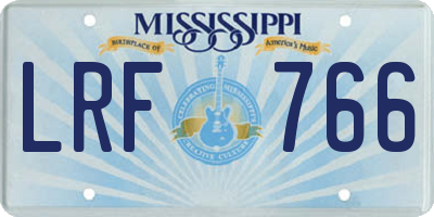 MS license plate LRF766