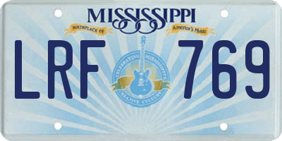 MS license plate LRF769
