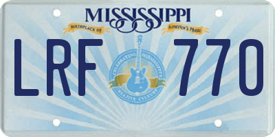 MS license plate LRF770