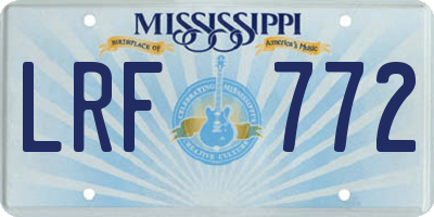MS license plate LRF772