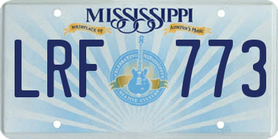 MS license plate LRF773