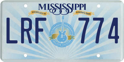 MS license plate LRF774