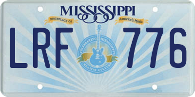 MS license plate LRF776