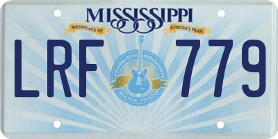 MS license plate LRF779