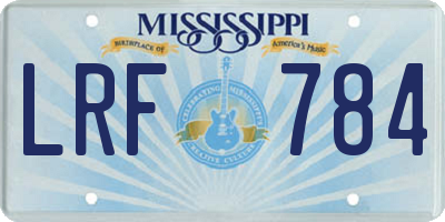 MS license plate LRF784