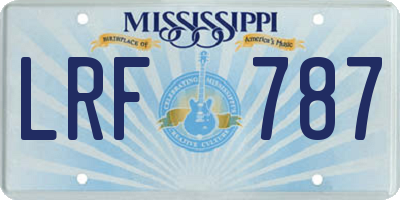 MS license plate LRF787