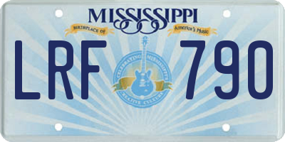 MS license plate LRF790