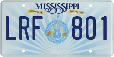 MS license plate LRF801