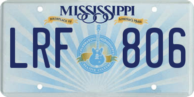 MS license plate LRF806