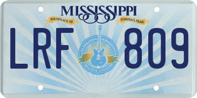 MS license plate LRF809