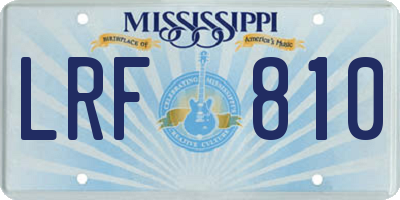 MS license plate LRF810