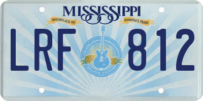 MS license plate LRF812