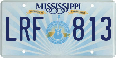 MS license plate LRF813