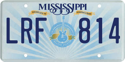MS license plate LRF814