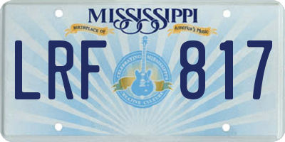 MS license plate LRF817