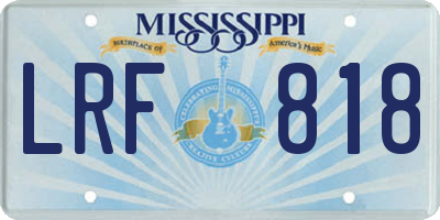 MS license plate LRF818